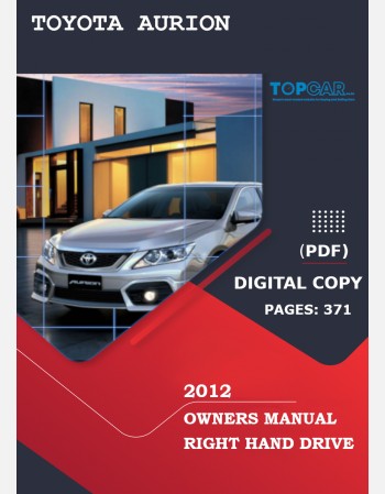 toyota aurion 2012 owners manual